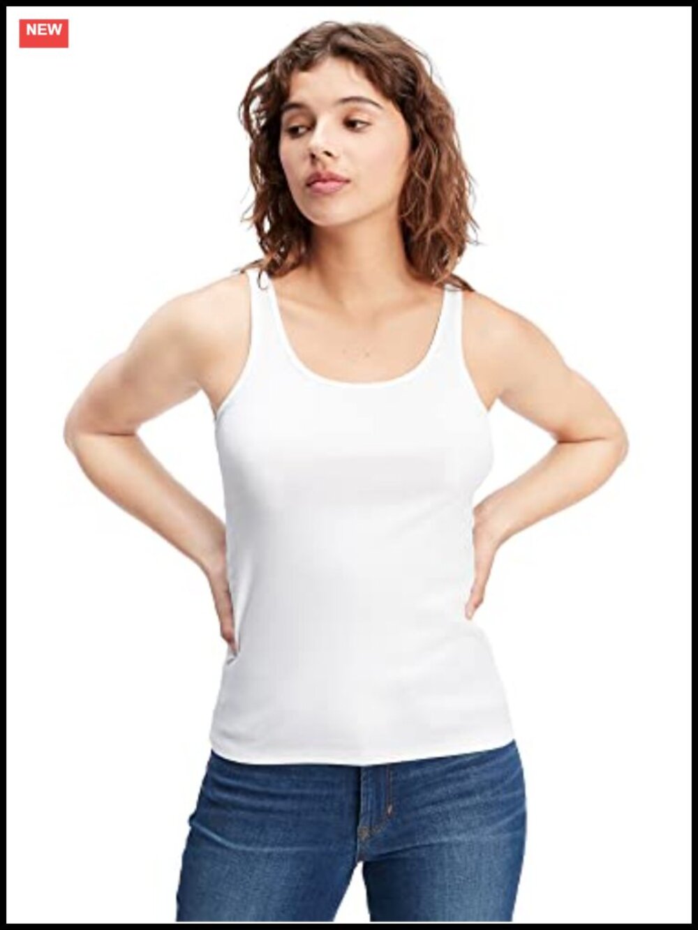 Gap Women's Favorite Tank Top Sleeveless Cotton Blend Scoop Neck Casual